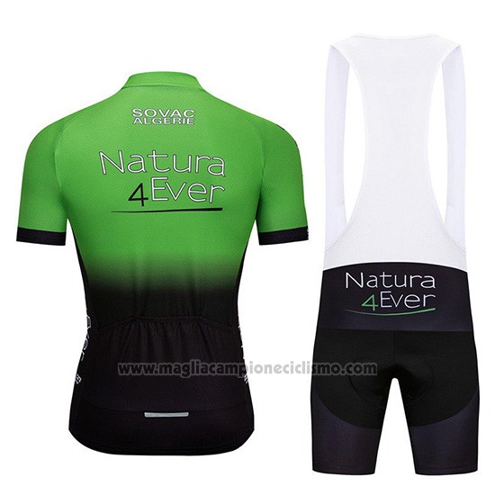 2019 Abbigliamento Ciclismo Natura 4 Ever Verde Nero Manica Corta e Salopette
