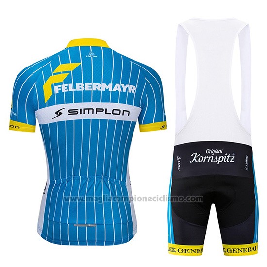 2019 Abbigliamento Ciclismo XeNTis Blu Bianco Manica Corta e Salopette