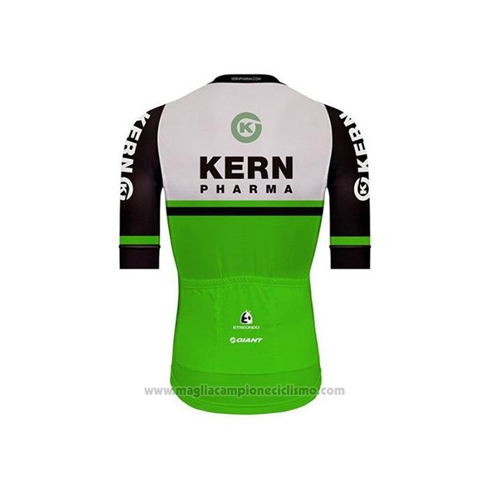2020 Abbigliamento Ciclismo Kern Pharma Bianco Verde Nero Manica Corta e Salopette
