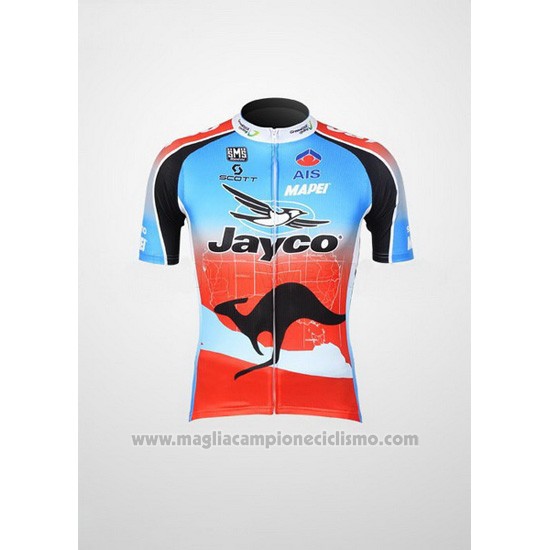 Abbigliamento Ciclismo Jayco Celeste e Rosso Manica Corta e Salopette