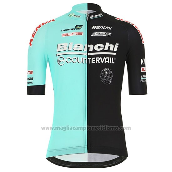 2019 Abbigliamento Ciclismo Bianchi Countervail Nero Verde Manica Corta e  Salopette