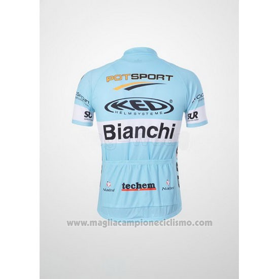 2010 Abbigliamento Ciclismo Bianchi Azzurro Manica Corta e Salopette