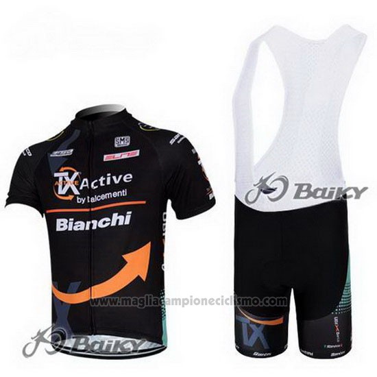 2012 Abbigliamento Ciclismo Bianchi Nero e Arancione Manica Corta e Salopette