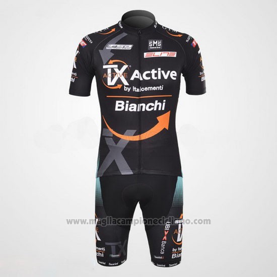2012 Abbigliamento Ciclismo Bianchi Nero e Arancione Manica Corta e Salopette