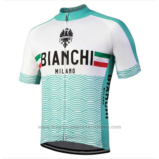 2018 Abbigliamento Ciclismo Bianchi Attone Bianco e Verde Manica Corta e Salopette