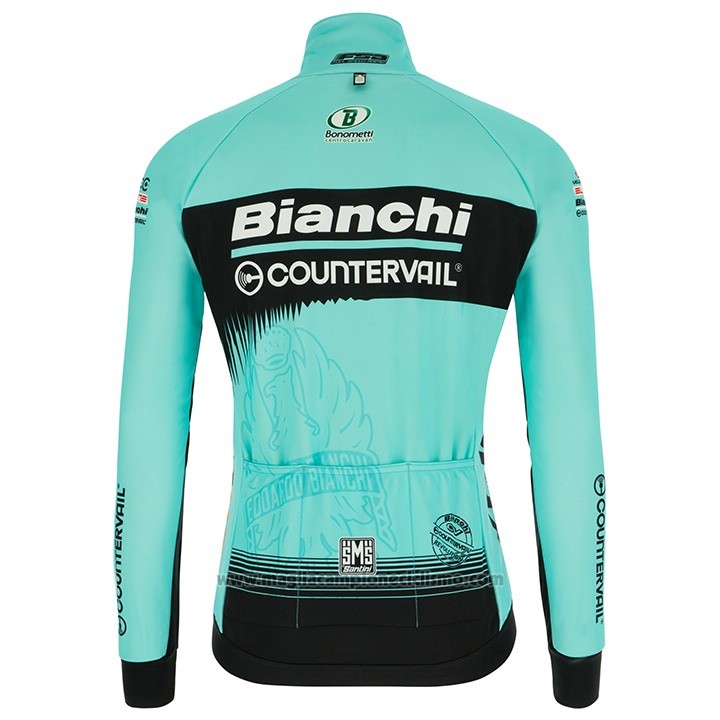 2018 Abbigliamento Ciclismo Bianchi Blu Manica Lunga e Salopette