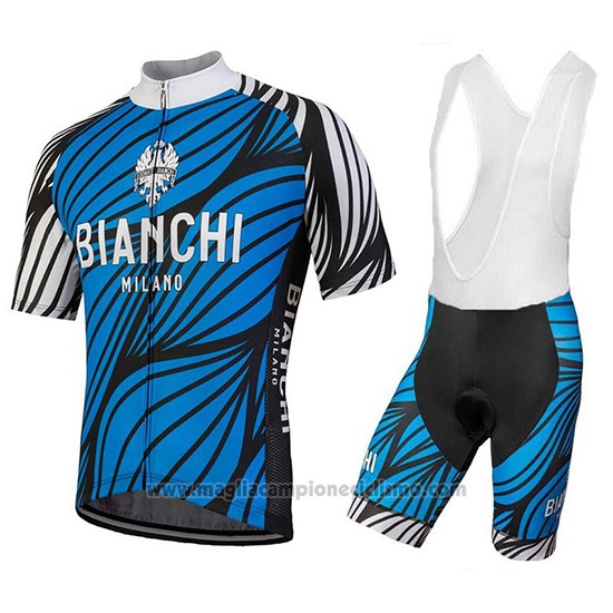 2018 Abbigliamento Ciclismo Bianchi Caina Blu Manica Corta e Salopette