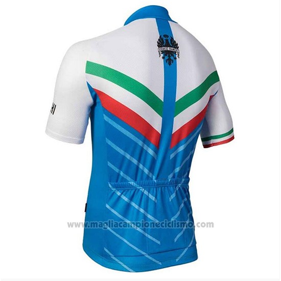 2018 Abbigliamento Ciclismo Bianchi Tiera Bianco e Blu Manica Corta e Salopette
