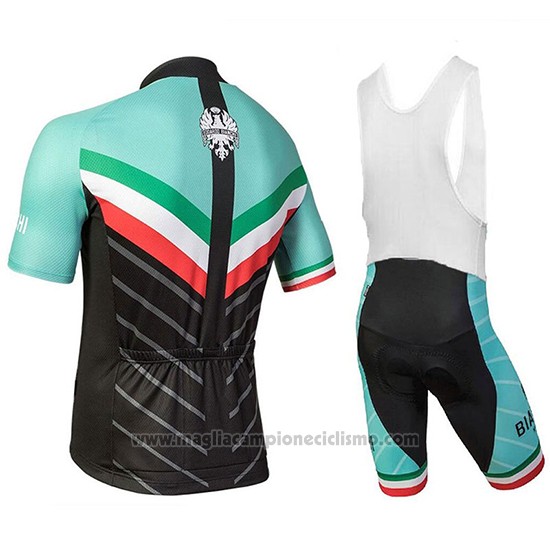 2018 Abbigliamento Ciclismo Bianchi Tiera Chiaro Verde e Nero Manica Corta e Salopette