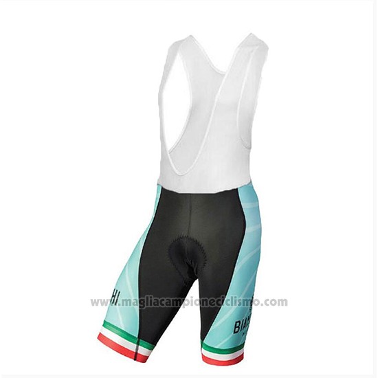 2018 Abbigliamento Ciclismo Bianchi Tiera Chiaro Verde e Nero Manica Corta e Salopette