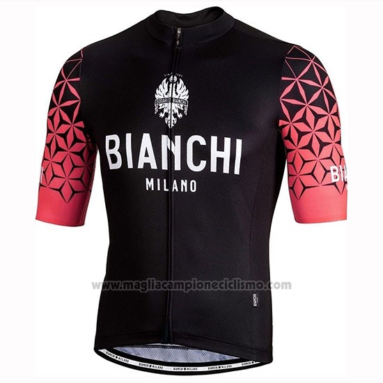 2019 Abbigliamento Ciclismo Bianchi Milano Conca Nero Rosso Manica Corta e Salopette