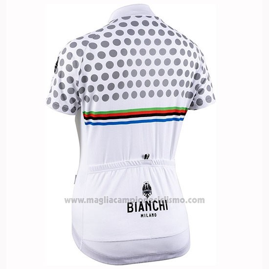2019 Abbigliamento Ciclismo Donne Bianchi Dot Bianco Manica Corta e Salopette