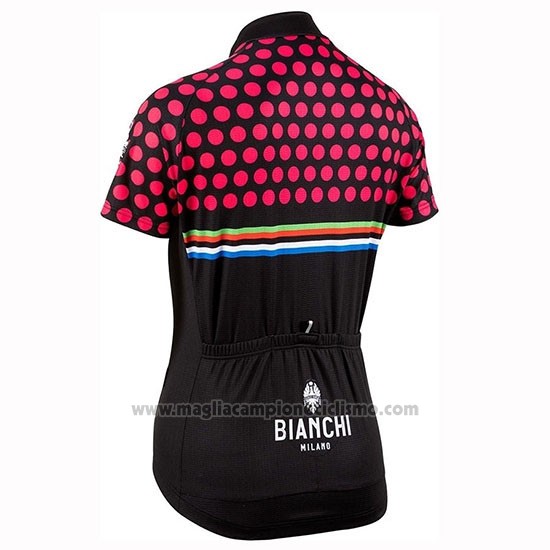 2019 Abbigliamento Ciclismo Donne Bianchi Dot Nero Rosso Manica Corta e Salopette