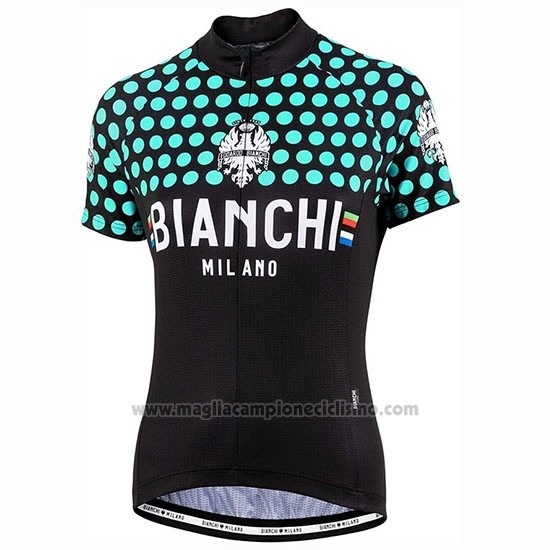 2019 Abbigliamento Ciclismo Donne Bianchi Dot Nero Verde Manica Corta e Salopette