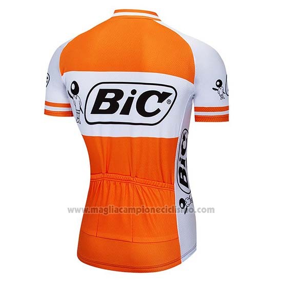 2019 Abbigliamento Ciclismo Bic Bianco Arancione Manica Corta e Salopette