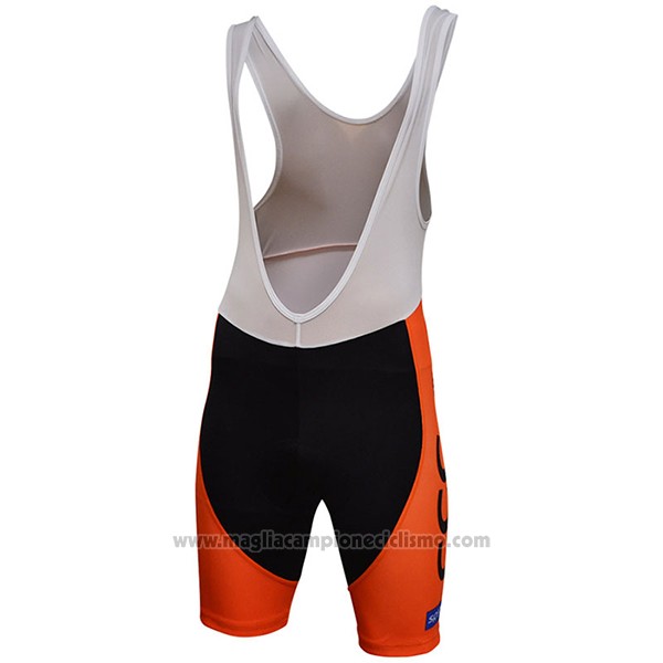 2017 Abbigliamento Ciclismo CCC Nero e Arancione Manica Corta e Salopette