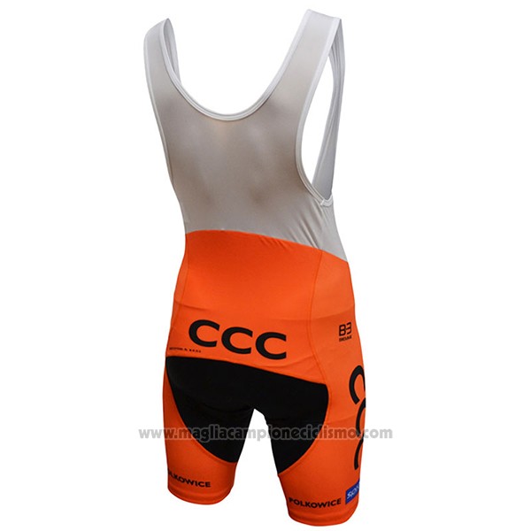2017 Abbigliamento Ciclismo CCC Nero e Arancione Manica Corta e Salopette
