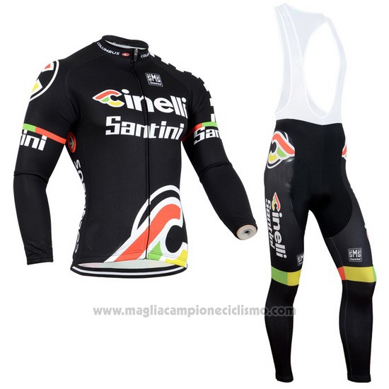 2014 Abbigliamento Ciclismo Cinelli Santini Nero Manica Lunga e Salopette