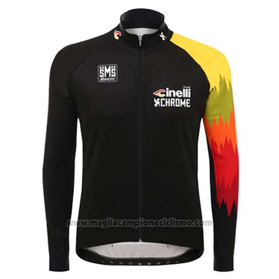 2016 Abbigliamento Ciclismo Cinelli Chrome Nero e Giallo Manica Lunga e Salopette