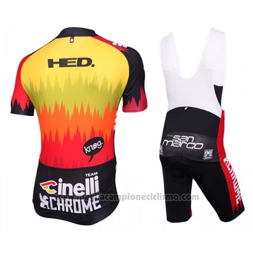 2016 Abbigliamento Ciclismo Cinelli Chrome Rosso e Nero Manica Corta e Salopette