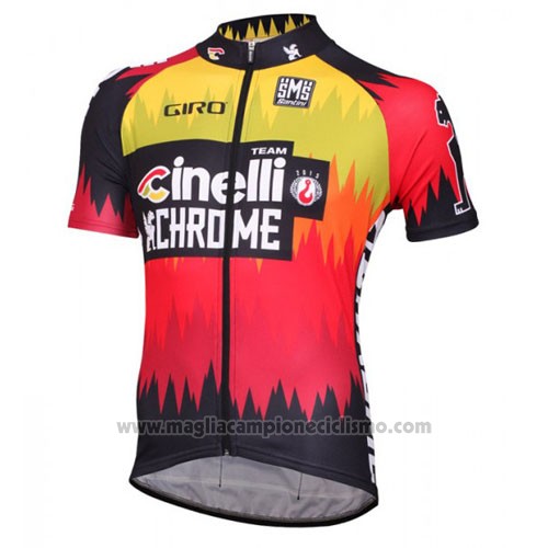 2016 Abbigliamento Ciclismo Cinelli Chrome Rosso e Nero Manica Corta e Salopette