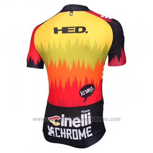 2016 Abbigliamento Ciclismo Cinelli Chrome Rosso e Nero Manica Corta e Salopette