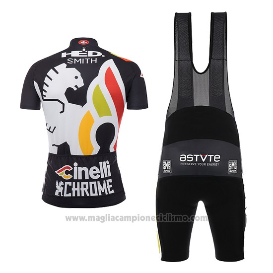 2017 Abbigliamento Ciclismo Cinelli Chrome Nero Manica Corta e Salopette