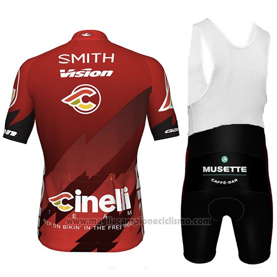 2018 Abbigliamento Ciclismo Cinelli Chrome Spento e Rosso Manica Corta e Salopette