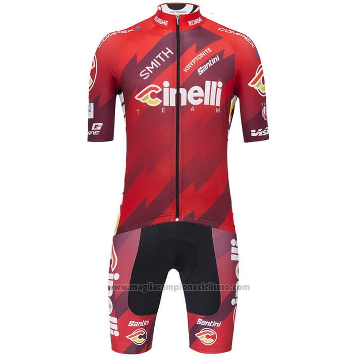2018 Abbigliamento Ciclismo Cinelli Spento Rosso Manica Corta e Salopette