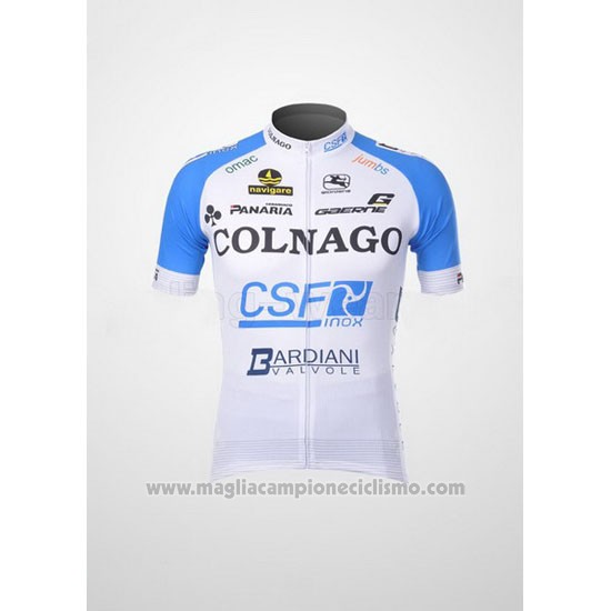 2012 Abbigliamento Ciclismo Colnago Celeste e Bianco Manica Corta e Salopette