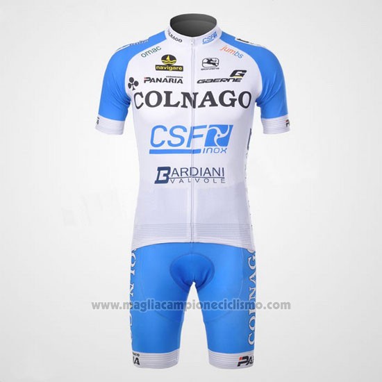 2012 Abbigliamento Ciclismo Colnago Celeste e Bianco Manica Corta e Salopette