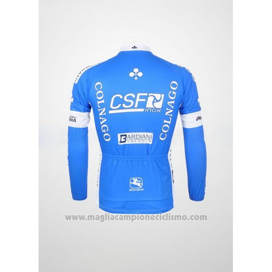 2012 Abbigliamento Ciclismo Colnago Celeste e Bianco Manica Lunga e Salopette