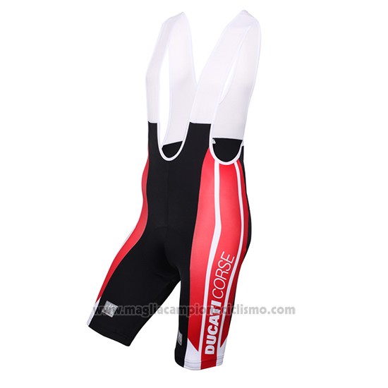 2016 Abbigliamento Ciclismo Ducati Bianco e Rosso Manica Corta e Salopette