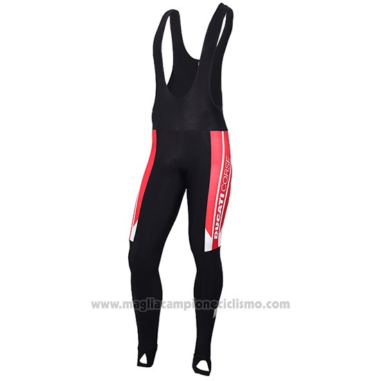 2016 Abbigliamento Ciclismo Ducati Bianco e Rosso Manica Lunga e Salopette