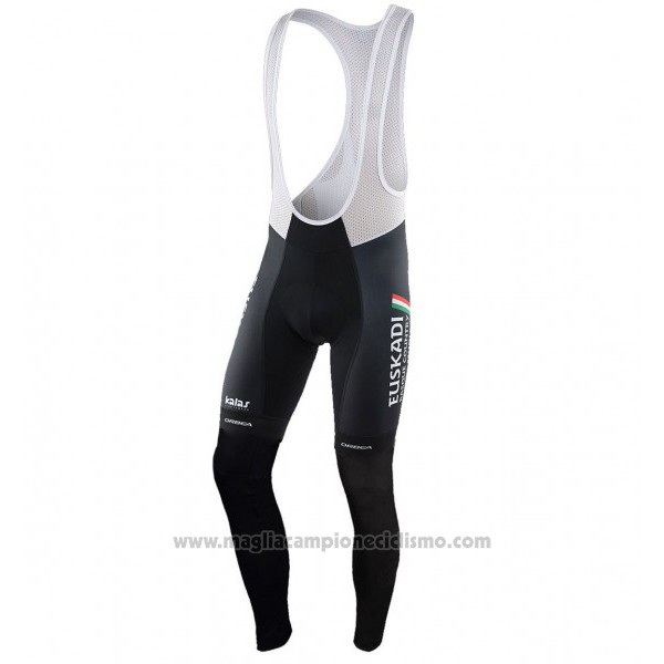 2017 Abbigliamento Ciclismo Euskadi Nero e Verde Manica Lunga e Salopette