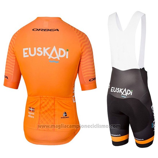 2018 Abbigliamento Ciclismo Euskadi Arancione Manica Corta e Salopette