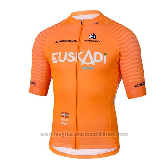2018 Abbigliamento Ciclismo Euskadi Arancione Manica Corta e Salopette