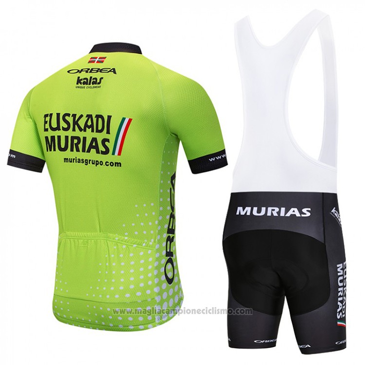 2018 Abbigliamento Ciclismo Euskadi Murias Verde Manica Corta e Salopette