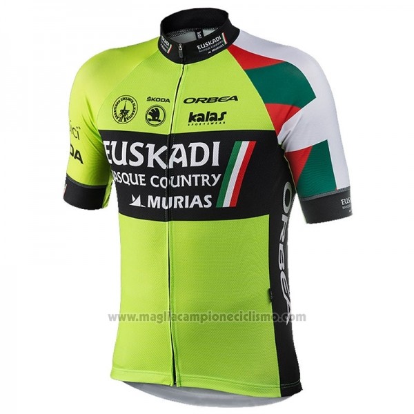 2018 Abbigliamento Ciclismo Euskadi Murias Verde Nero Manica Corta e Salopette