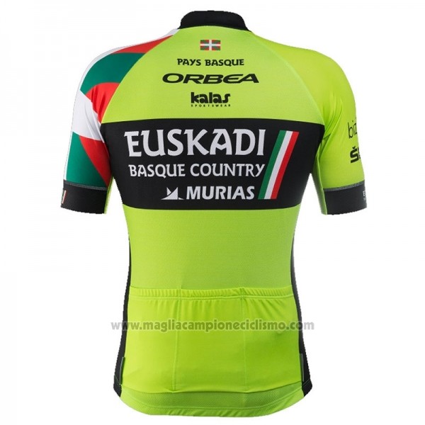 2018 Abbigliamento Ciclismo Euskadi Murias Verde Nero Manica Corta e Salopette