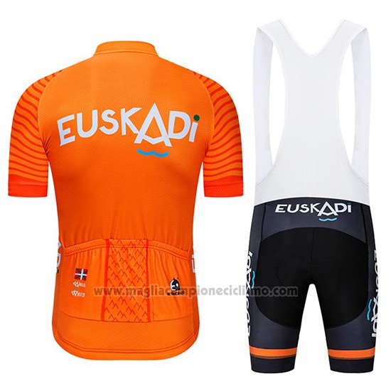 2019 Abbigliamento Ciclismo Euskadi Arancione Manica Corta e Salopette
