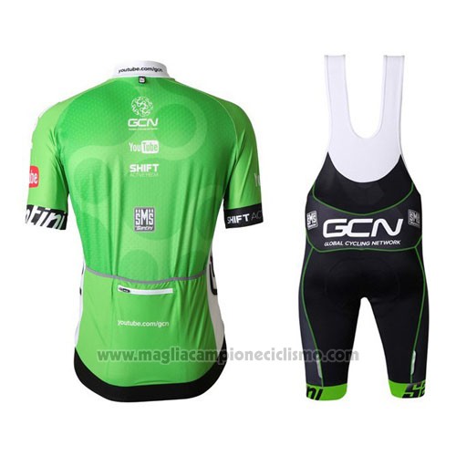 2016 Abbigliamento Ciclismo GCN Grigio e Verde Manica Corta e Salopette