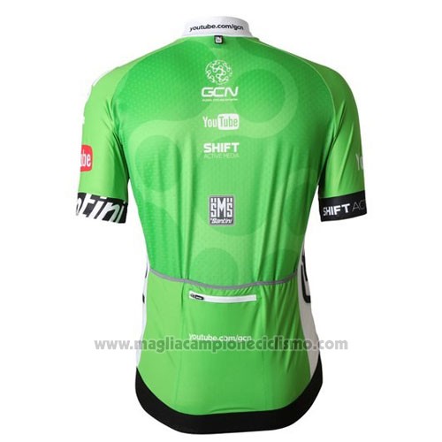 2016 Abbigliamento Ciclismo GCN Grigio e Verde Manica Corta e Salopette