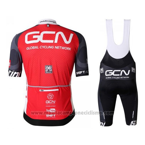 2016 Abbigliamento Ciclismo GCN Nero e Rosso Manica Corta e Salopette