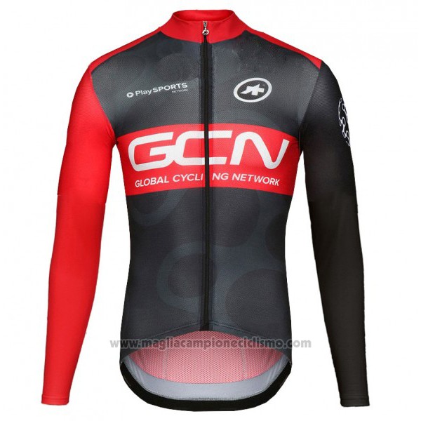 2017 Abbigliamento Ciclismo GCN Nero e Rosso Manica Lunga e Salopette