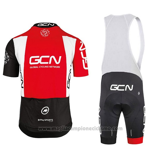 2018 Abbigliamento Ciclismo GCN Nero e Rosso Manica Corta e Salopette