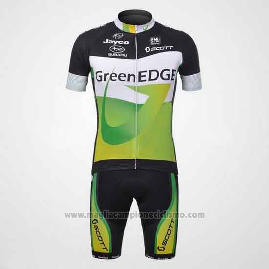 2012 Abbigliamento Ciclismo GreenEDGE Nero e Verde Manica Corta e Salopette
