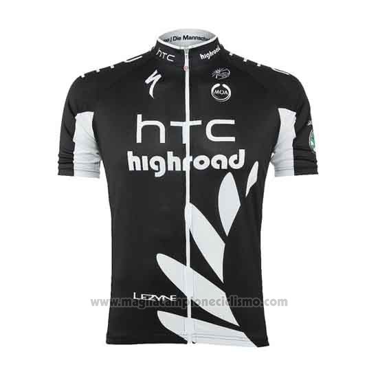 2011 Abbigliamento Ciclismo HTC Highroad Nero e Bianco Manica Corta e Salopette
