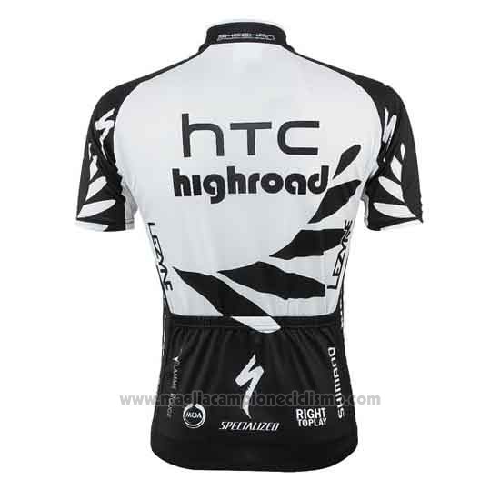 2011 Abbigliamento Ciclismo HTC Highroad Nero e Bianco Manica Corta e Salopette