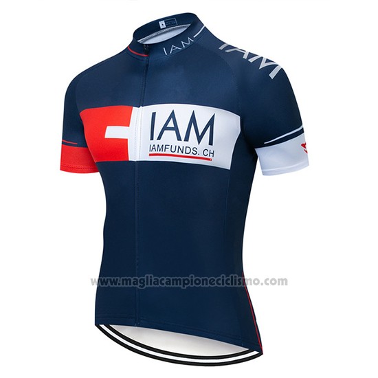 2019 Abbigliamento Ciclismo IAM Blu Scuro Manica Corta e Salopette